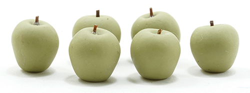 Dollhouse Miniature Green Apples, 6Pc Dollhouse Miniature Green Apples, 6Pc